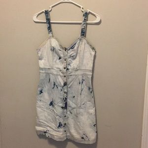 Bleached Denim Mini-Dress